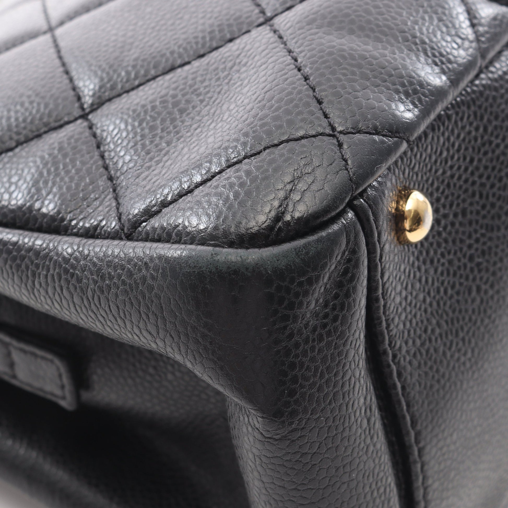 マトラッセ チェーンショルダーバッグ チェーントートバッグ キャビアスキン ブラック ゴールド金具 シャネル バッグ CHANEL