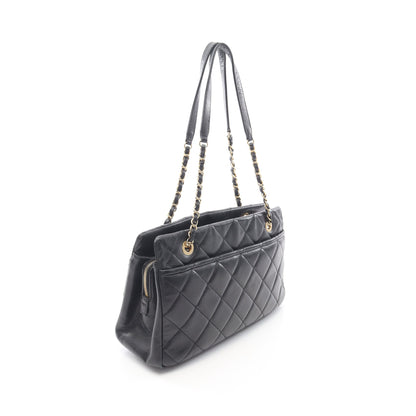 マトラッセ チェーンショルダーバッグ チェーントートバッグ キャビアスキン ブラック ゴールド金具 シャネル バッグ CHANEL