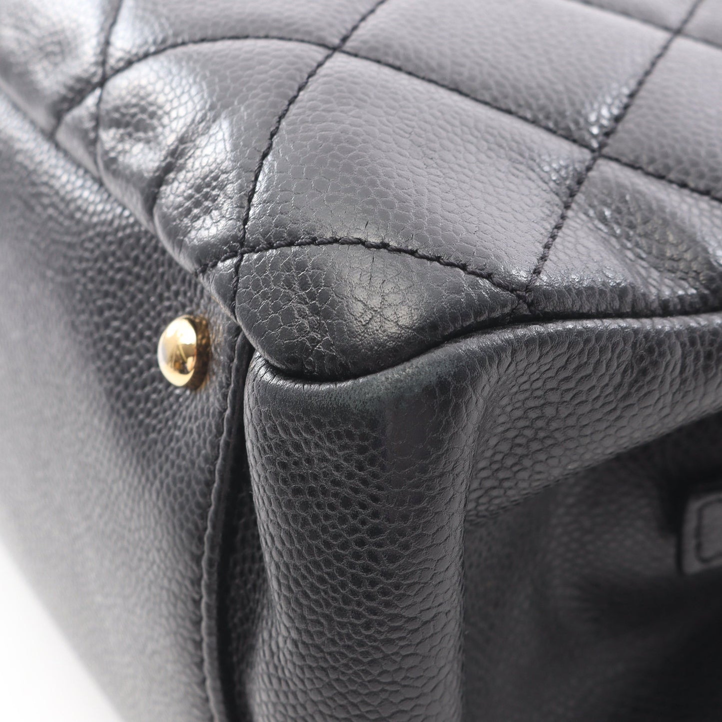 マトラッセ チェーンショルダーバッグ チェーントートバッグ キャビアスキン ブラック ゴールド金具 シャネル バッグ CHANEL