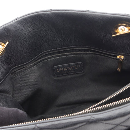 マトラッセ チェーンショルダーバッグ チェーントートバッグ キャビアスキン ブラック ゴールド金具 シャネル バッグ CHANEL