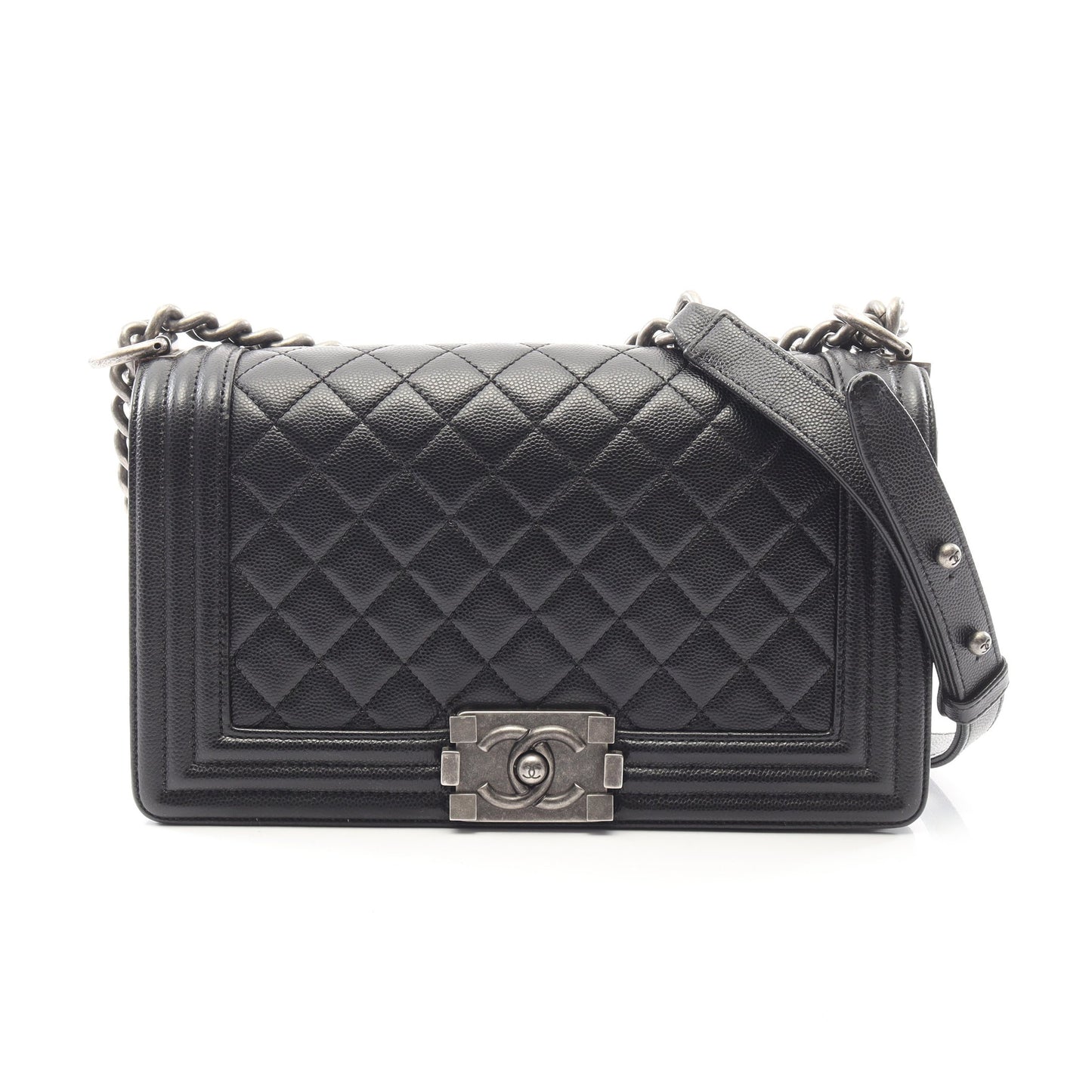 ボーイシャネル チェーンショルダーバッグ キャビアスキン ブラック ゴールド金具 シャネル バッグ CHANEL