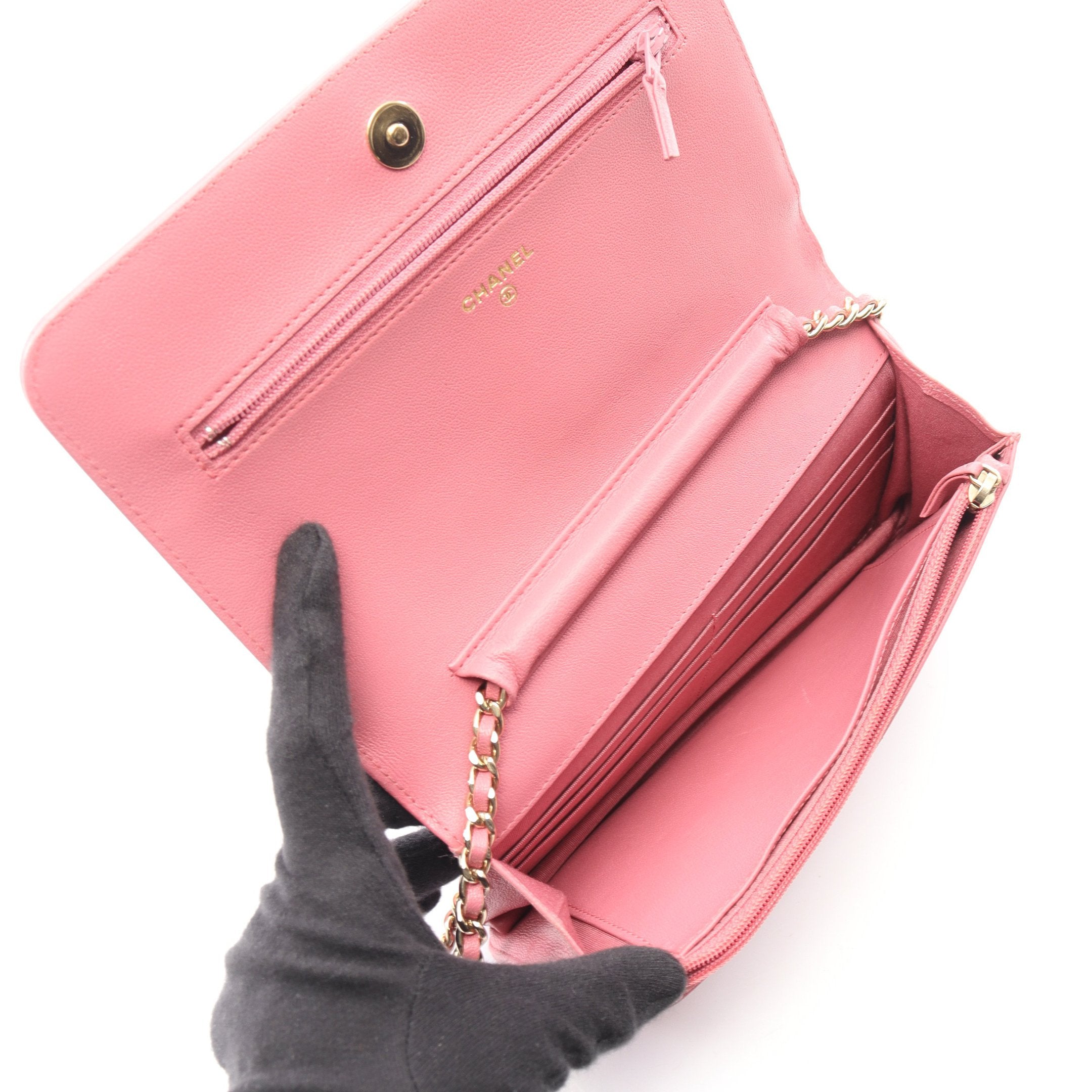 ★美品★ シャネル マドモアゼル チェーンウォレット ピンク ゴールド金具 CHANEL - ☆美品☆ シャネル マドモアゼル チェーンウォレット ピンク