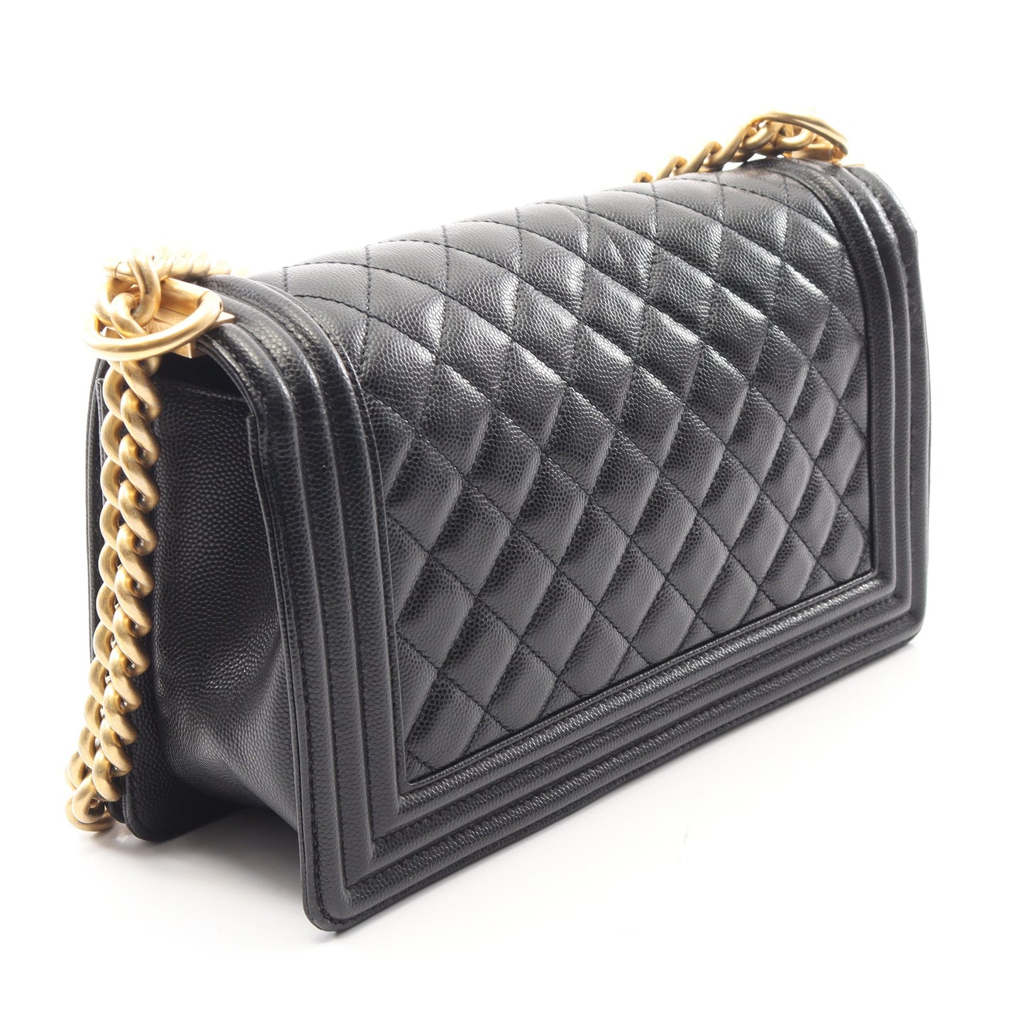 ボーイシャネル チェーンショルダーバッグ キャビアスキン ブラック ゴールド金具 シャネル バッグ CHANEL