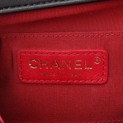 マトラッセ ループハンドル 2WAY チェーンショルダーバッグ ラムスキン ブラック ゴールド金具 シャネル バッグ CHANEL