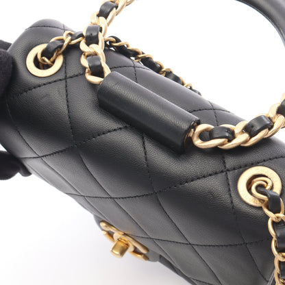 マトラッセ ループハンドル 2WAY チェーンショルダーバッグ ラムスキン ブラック ゴールド金具 シャネル バッグ CHANEL