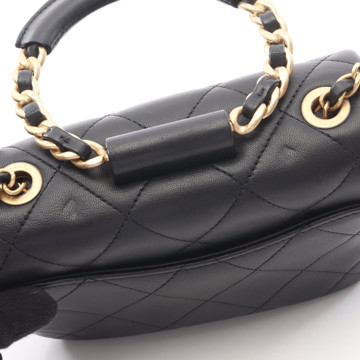 マトラッセ ループハンドル 2WAY チェーンショルダーバッグ ラムスキン ブラック ゴールド金具 シャネル バッグ CHANEL