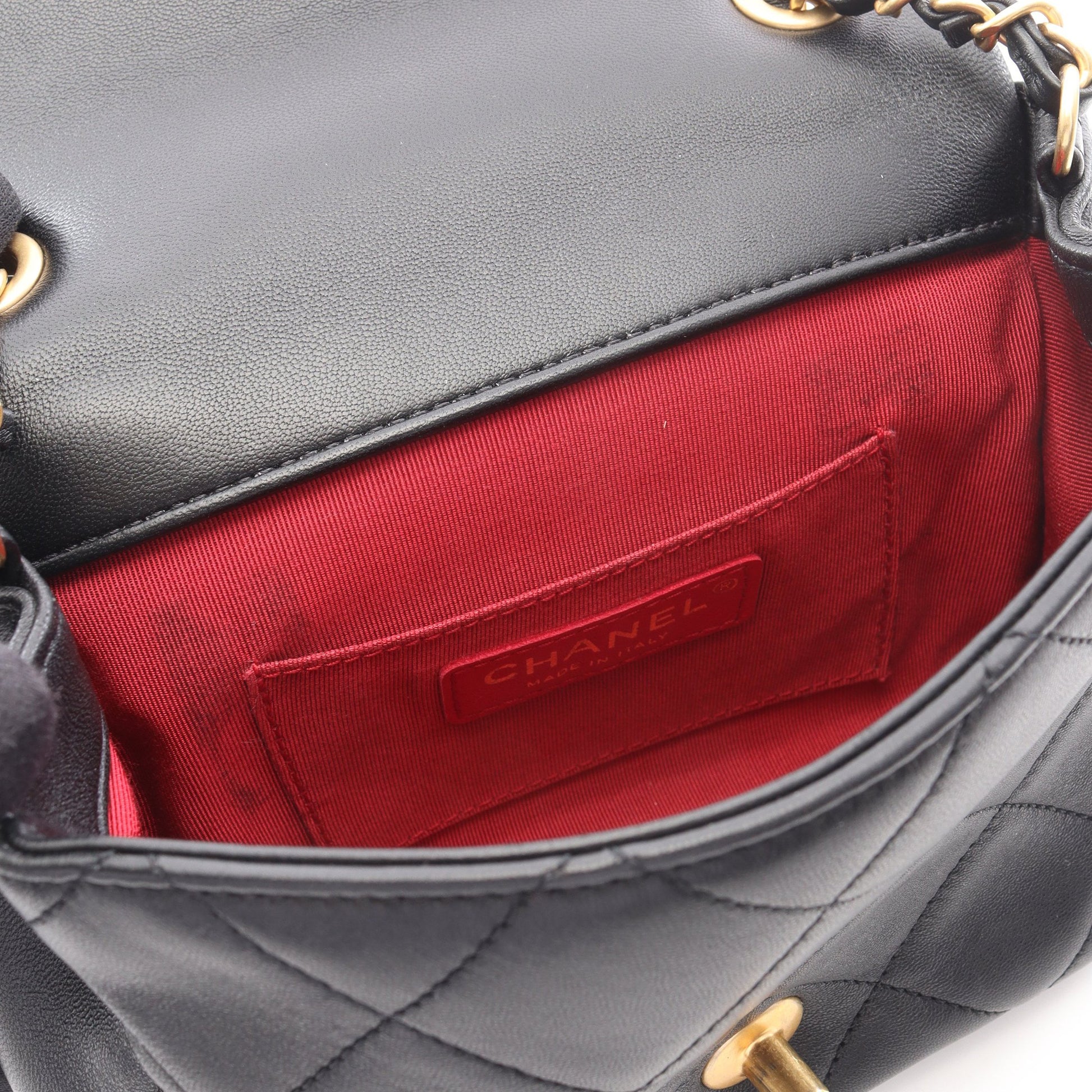マトラッセ ループハンドル 2WAY チェーンショルダーバッグ ラムスキン ブラック ゴールド金具 シャネル バッグ CHANEL