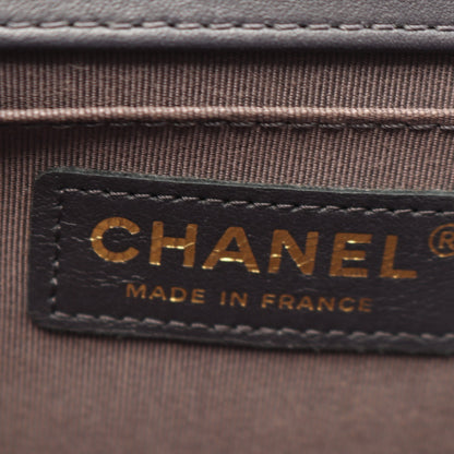 ボーイシャネル チェーンショルダーバッグ ラムスキン グレー ゴールド金具 シャネル バッグ CHANEL