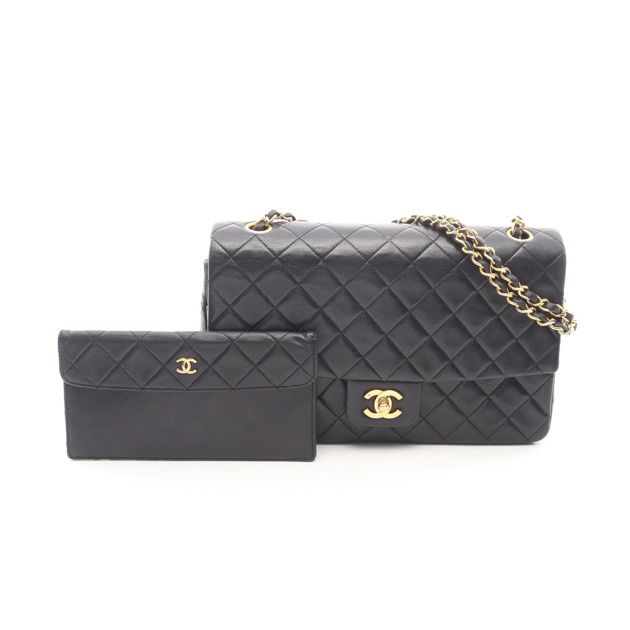 CHANEL シャネル マトラッセ チェーンバッグ ビンテージ ラムスキン マトラッセ27 シングルフラップ Wチェーンショルダーバッグ ラムスキン