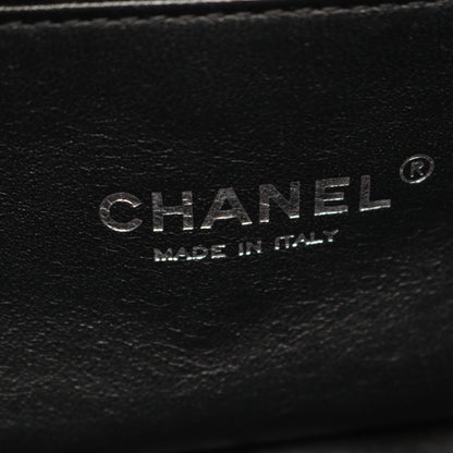 マトラッセ Wチェーンショルダーバッグ ツイード コットン ネイビー ブラック シルバー金具 シャネル バッグ CHANEL