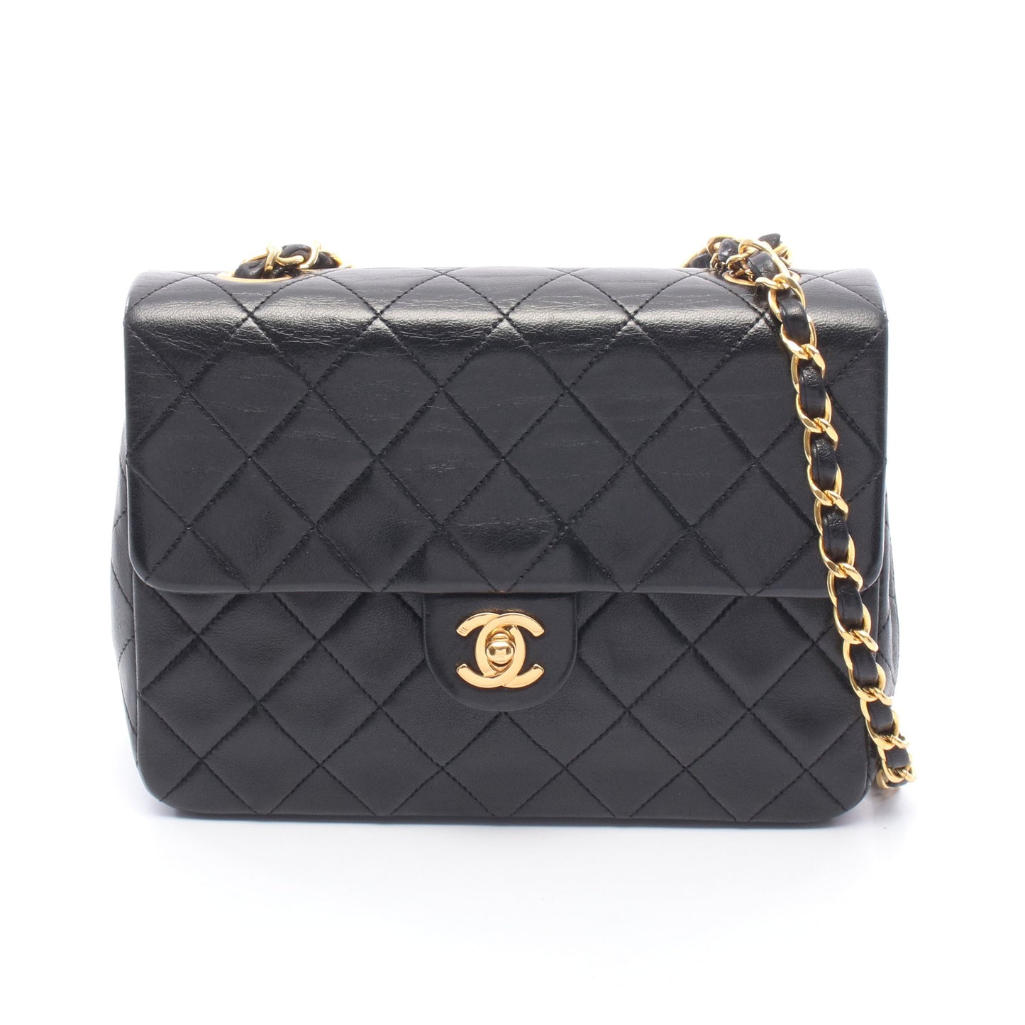 ミニマトラッセ20 チェーンショルダーバッグ ラムスキン ブラック ゴールド金具 シャネル バッグ CHANEL