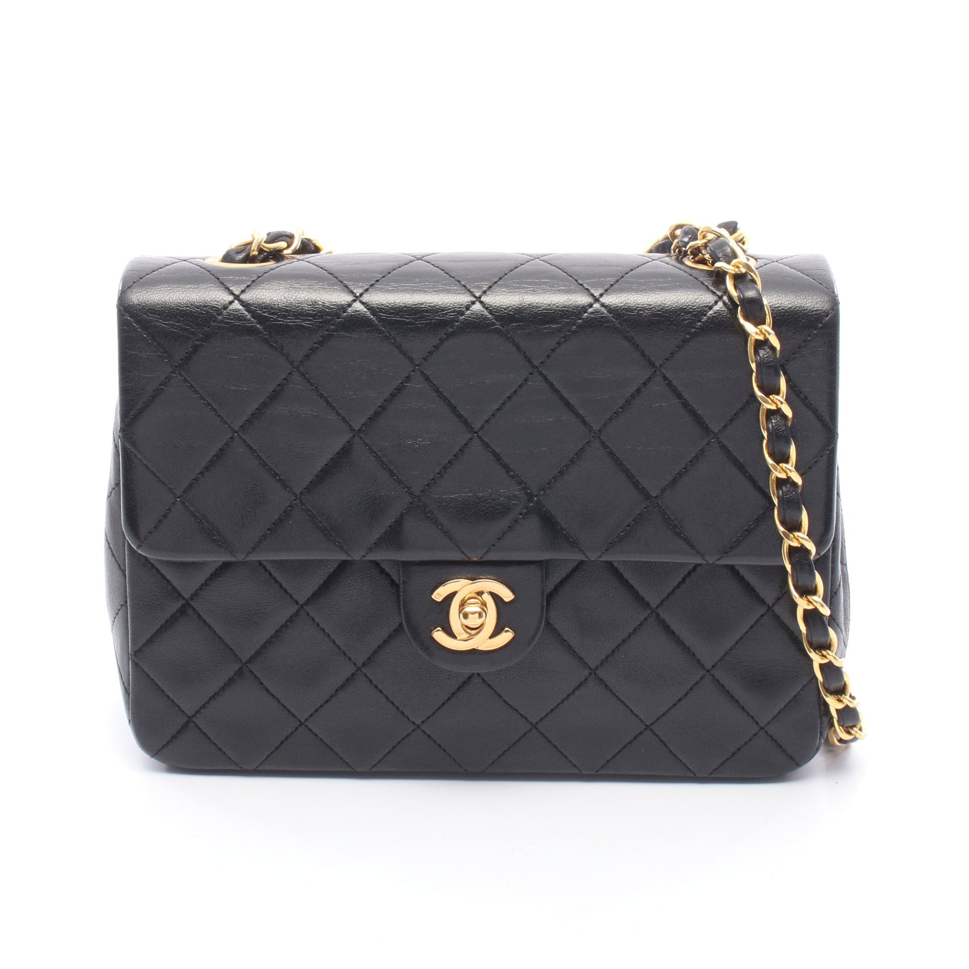 ミニマトラッセ20 チェーンショルダーバッグ ラムスキン ブラック ゴールド金具 シャネル バッグ CHANEL