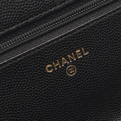 マトラッセ ココロック チェーンウォレット キャビアスキン ブラック ゴールド金具 シャネル バッグ CHANEL