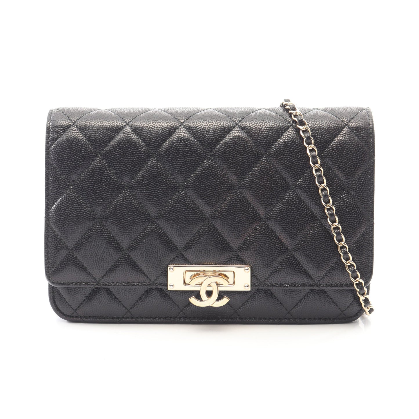 マトラッセ ココロック チェーンウォレット キャビアスキン ブラック ゴールド金具 シャネル バッグ CHANEL