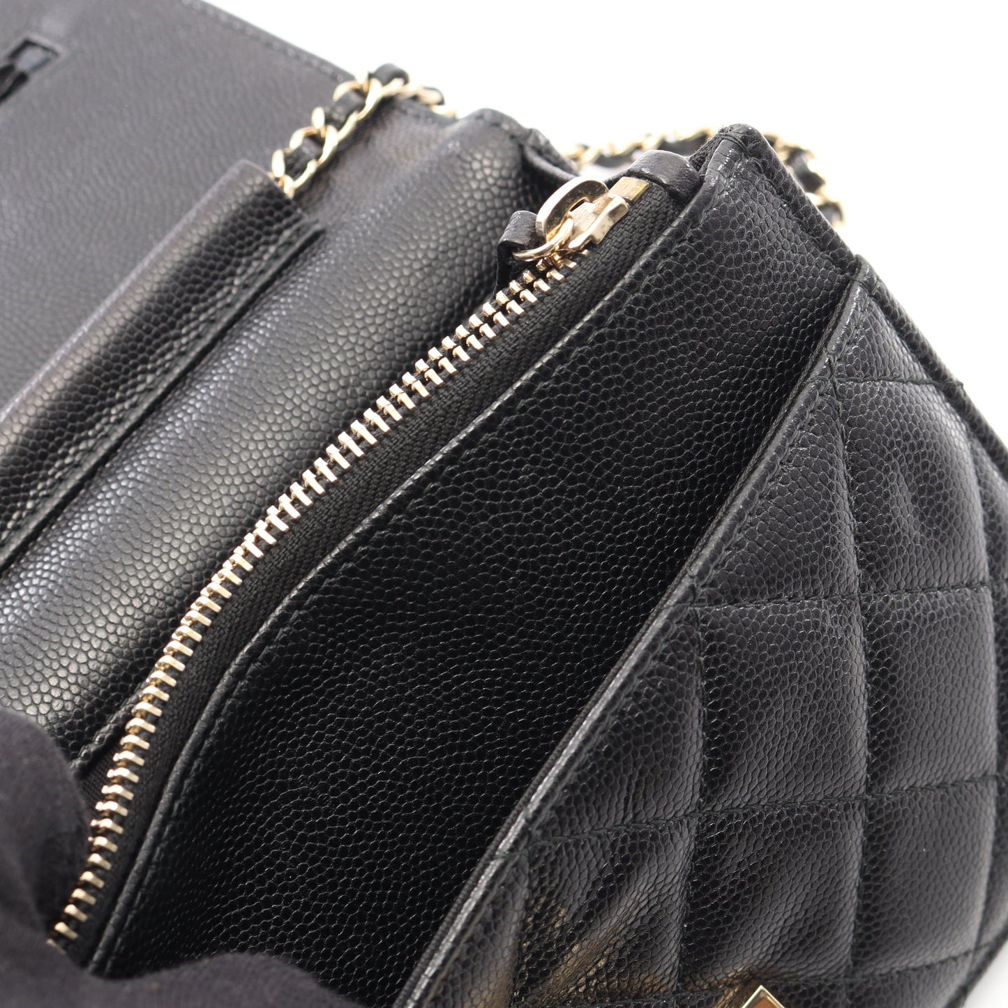 マトラッセ ココロック チェーンウォレット キャビアスキン ブラック ゴールド金具 シャネル バッグ CHANEL