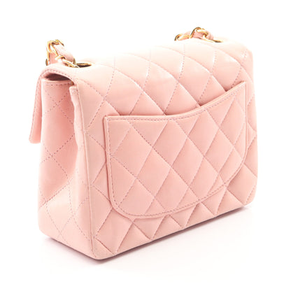 ミニマトラッセ チェーンショルダーバッグ ラムスキン ライトピンク ゴールド金具 シャネル バッグ CHANEL