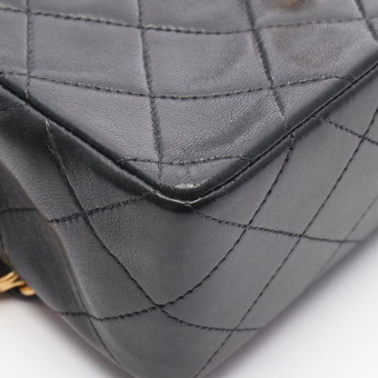 ミニマトラッセ チェーンショルダーバッグ ラムスキン ブラック ゴールド金具 シャネル バッグ CHANEL