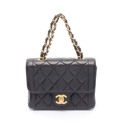 マトラッセ ミニ チェーンハンドバッグ ラムスキン ブラック ゴールド金具 シャネル バッグ CHANEL