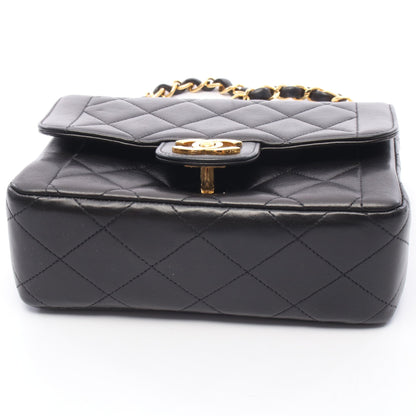 マトラッセ ミニ チェーンハンドバッグ ラムスキン ブラック ゴールド金具 シャネル バッグ CHANEL