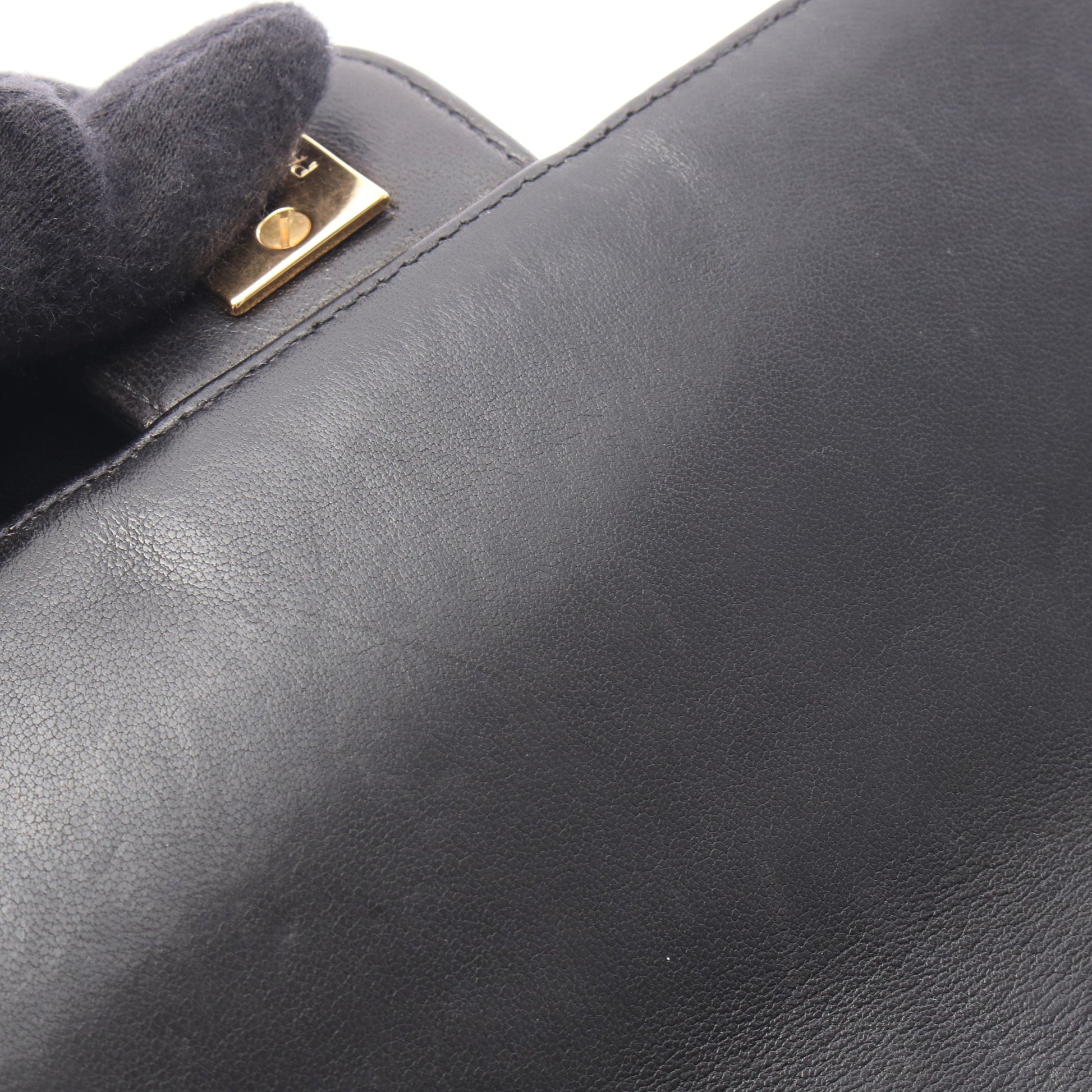マトラッセ ミニ チェーンハンドバッグ ラムスキン ブラック ゴールド金具 シャネル バッグ CHANEL