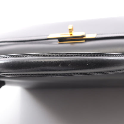 ケリー32 2WAY ハンドバッグ ボックスカーフ ブラック ゴールド金具 □D刻印 エルメス バッグ HERMES