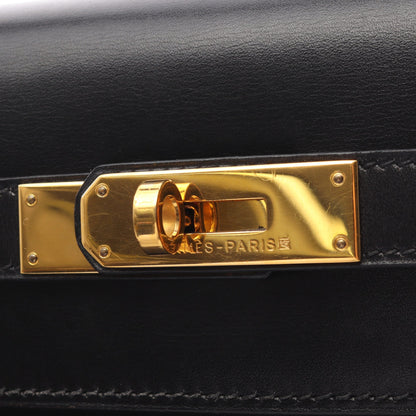 ケリー32 2WAY ハンドバッグ ボックスカーフ ブラック ゴールド金具 □D刻印 エルメス バッグ HERMES