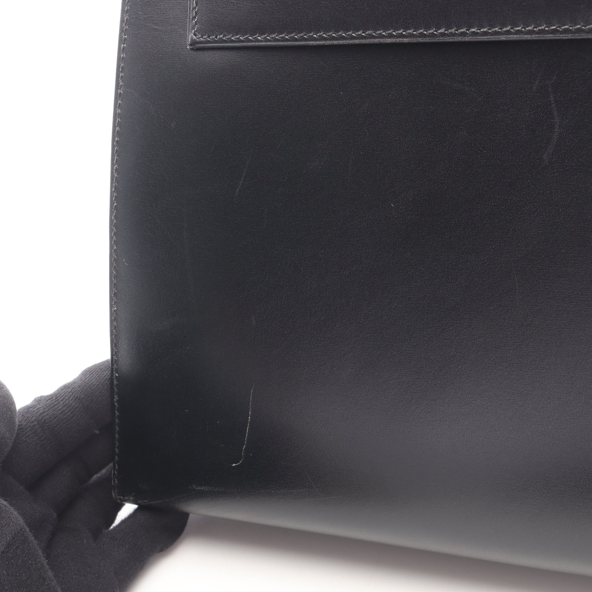 ケリー32 2WAY ハンドバッグ ボックスカーフ ブラック ゴールド金具 □D刻印 エルメス バッグ HERMES