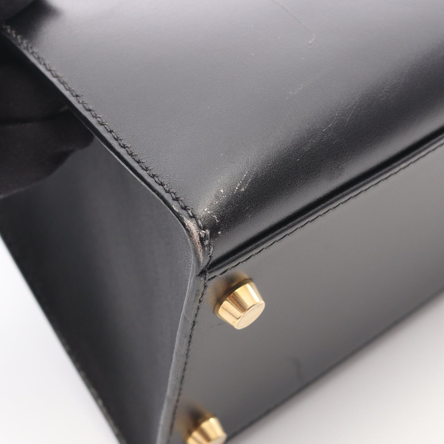 ケリー32 2WAY ハンドバッグ ボックスカーフ ブラック ゴールド金具 □D刻印 エルメス バッグ HERMES