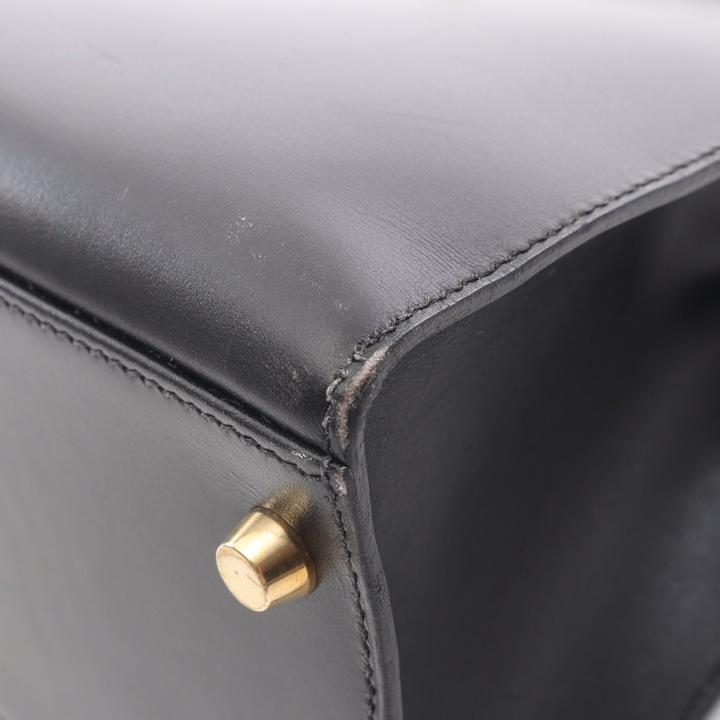 ケリー32 2WAY ハンドバッグ ボックスカーフ ブラック ゴールド金具 □D刻印 エルメス バッグ HERMES