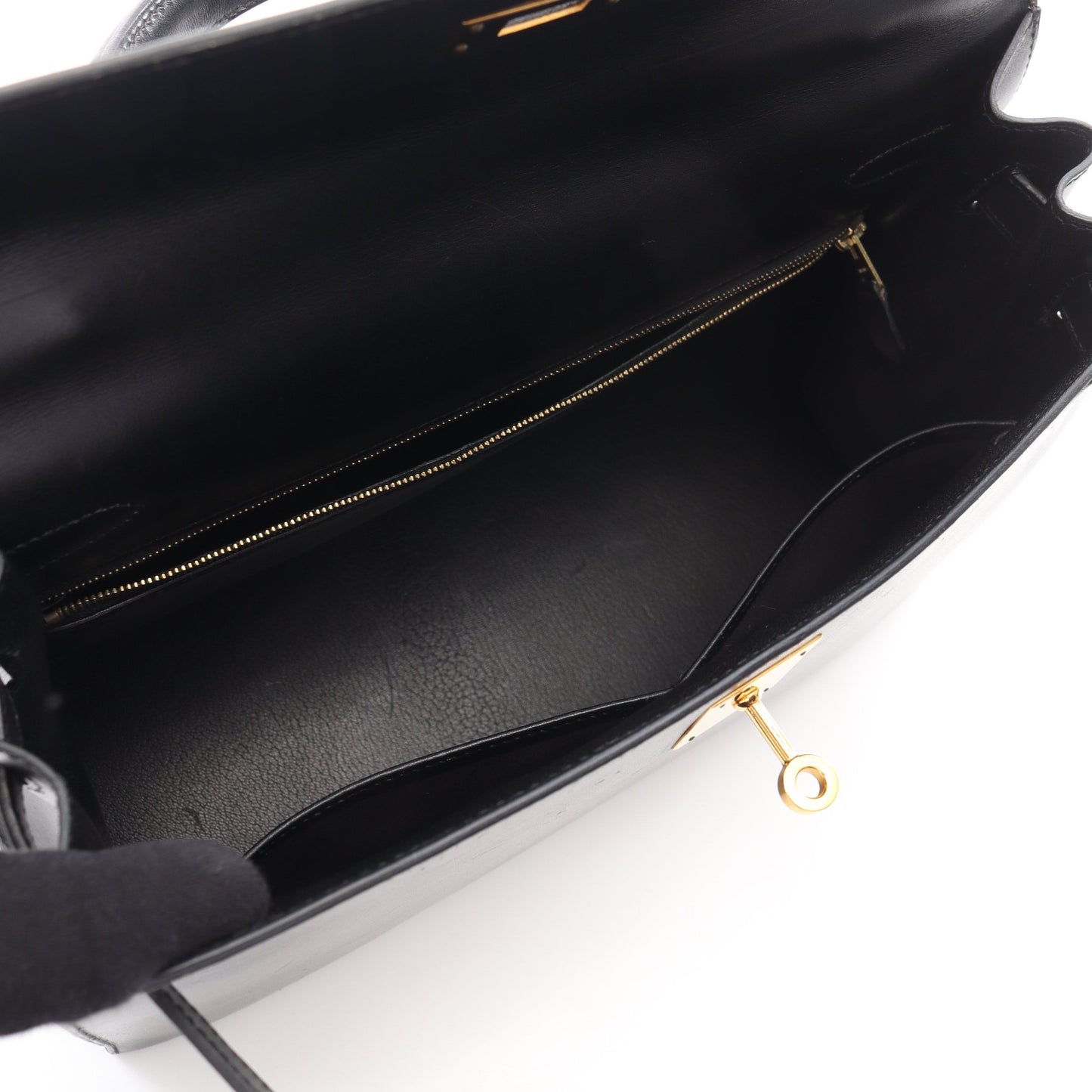 ケリー32 2WAY ハンドバッグ ボックスカーフ ブラック ゴールド金具 □D刻印 エルメス バッグ HERMES
