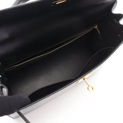 ケリー32 2WAY ハンドバッグ ボックスカーフ ブラック ゴールド金具 □D刻印 エルメス バッグ HERMES