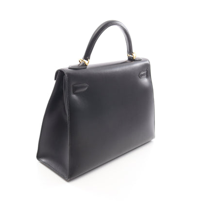 ケリー32 2WAY ハンドバッグ ボックスカーフ ブラック ゴールド金具 □D刻印 エルメス バッグ HERMES