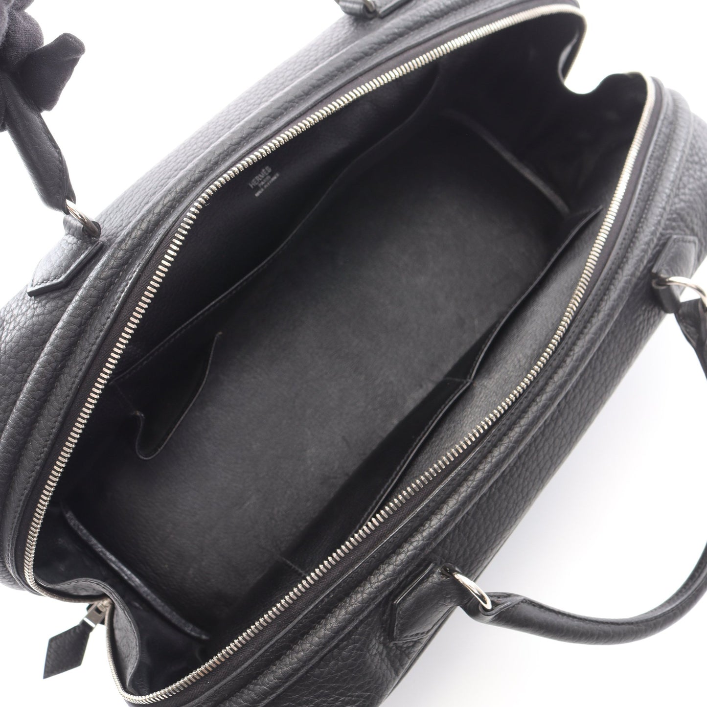 サック アンヴィ36 ブラック ハンドバッグ フィヨルド ブラック シルバー金具 □J刻印 エルメス バッグ HERMES