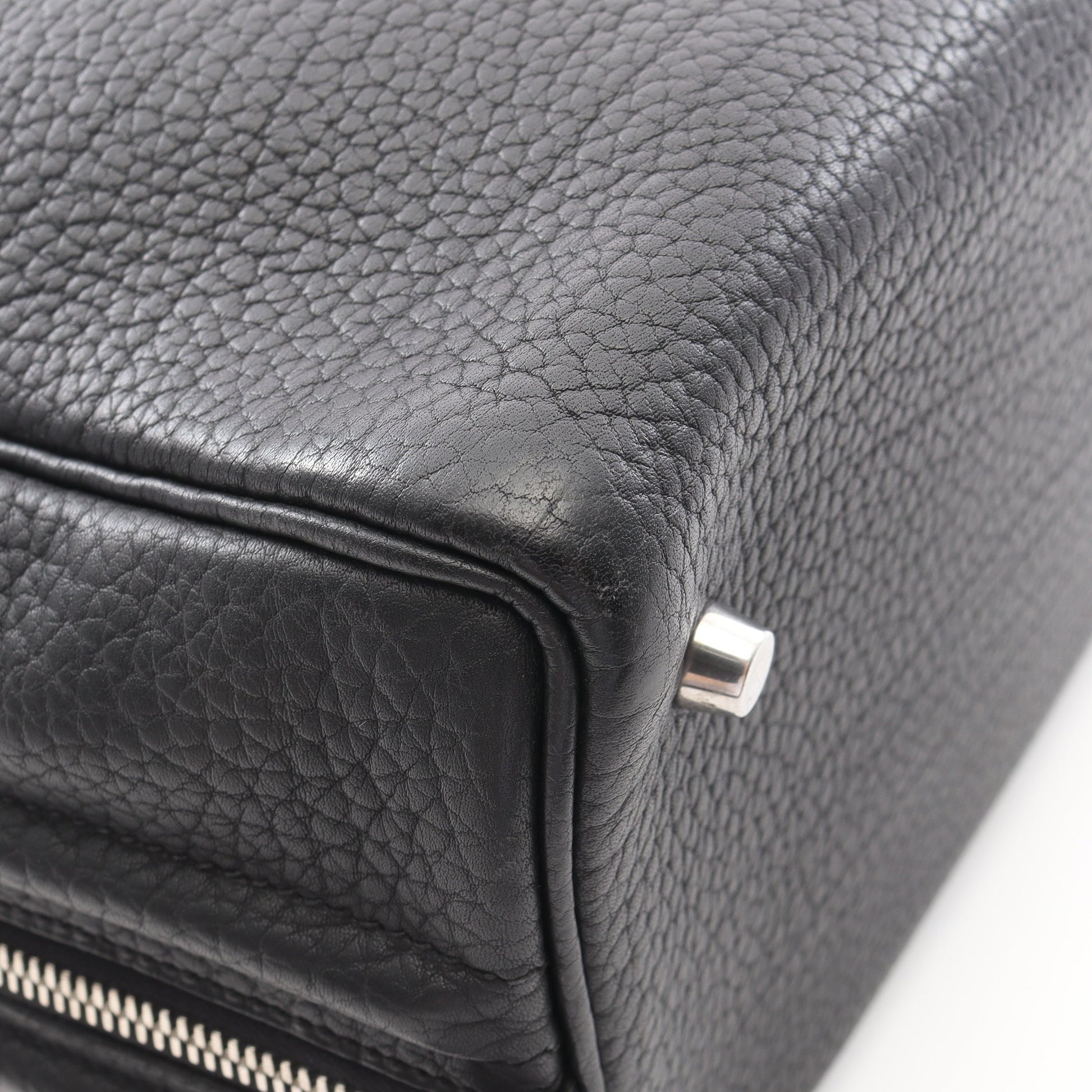 サック アンヴィ36 ブラック ハンドバッグ フィヨルド ブラック シルバー金具 □J刻印 エルメス バッグ HERMES