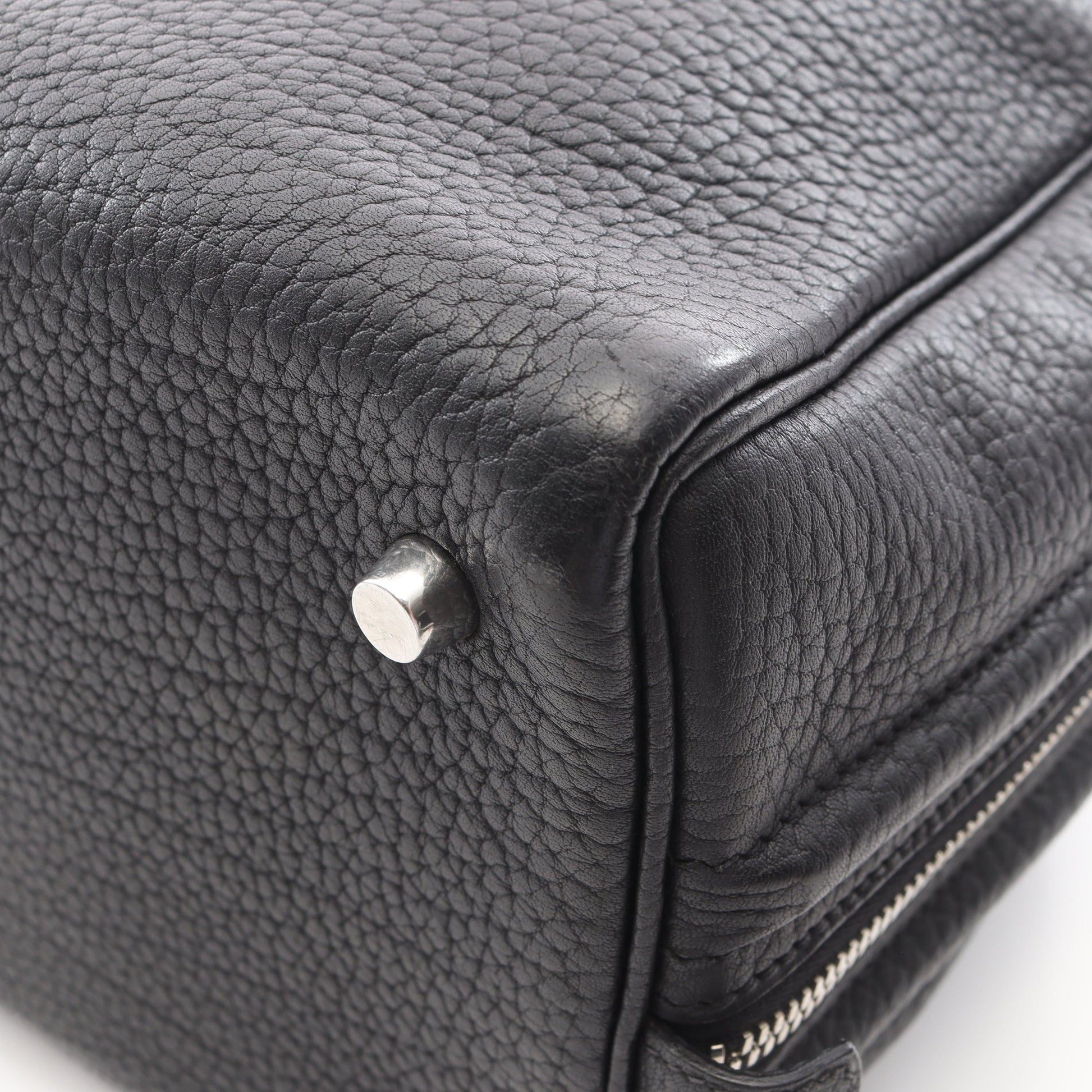 サック アンヴィ36 ブラック ハンドバッグ フィヨルド ブラック シルバー金具 □J刻印 エルメス バッグ HERMES