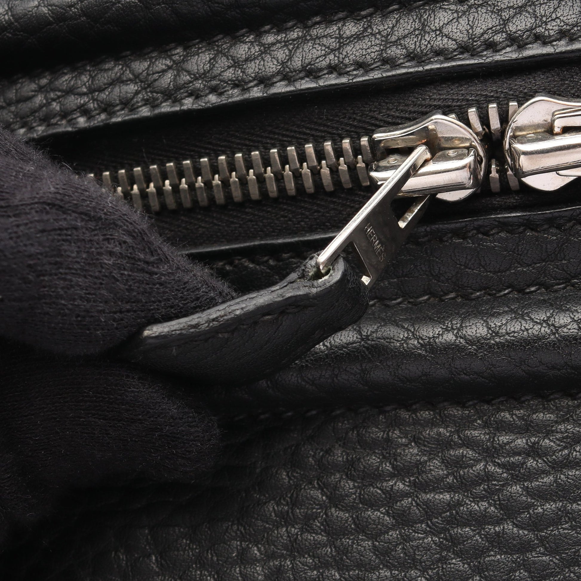 サック アンヴィ36 ブラック ハンドバッグ フィヨルド ブラック シルバー金具 □J刻印 エルメス バッグ HERMES