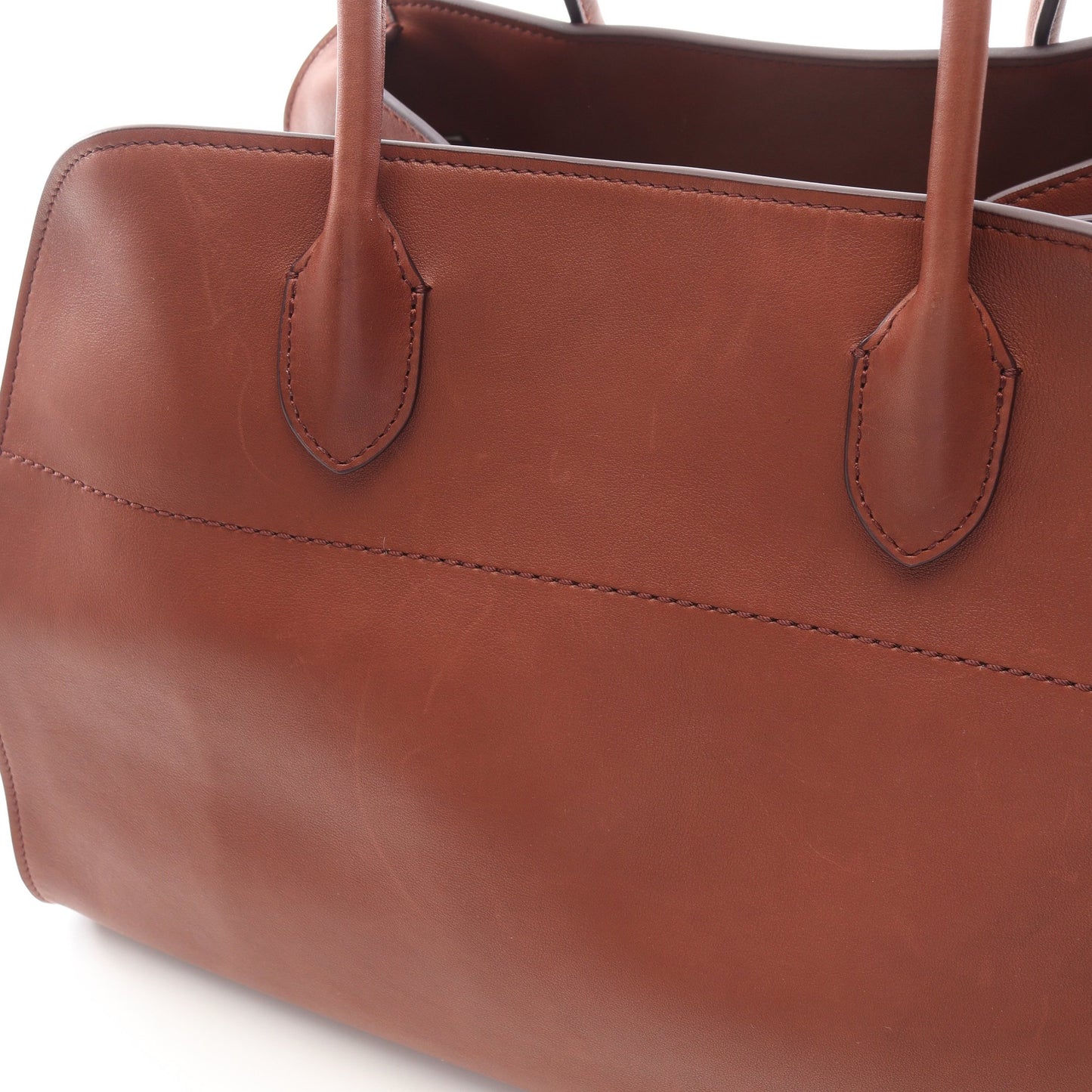 SOFT MARGAUX 15 マルゴー ハンドバッグ レザー ブラウン ザロウ バッグ THE ROW