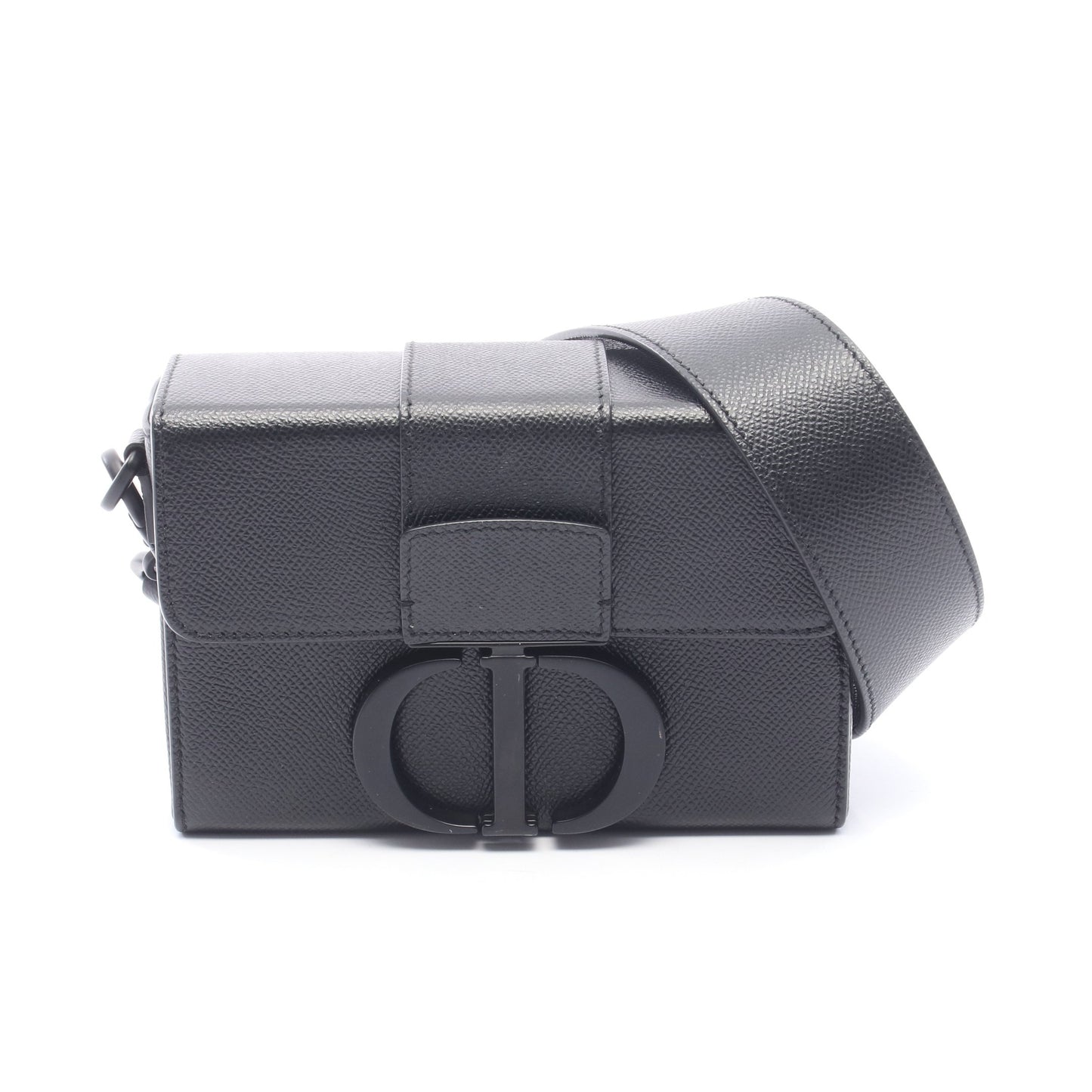 30 MONTAIGNE モンテーニュ ボックス ショルダーバッグ レザー ブラック クリスチャンディオール バッグ Christian Dior