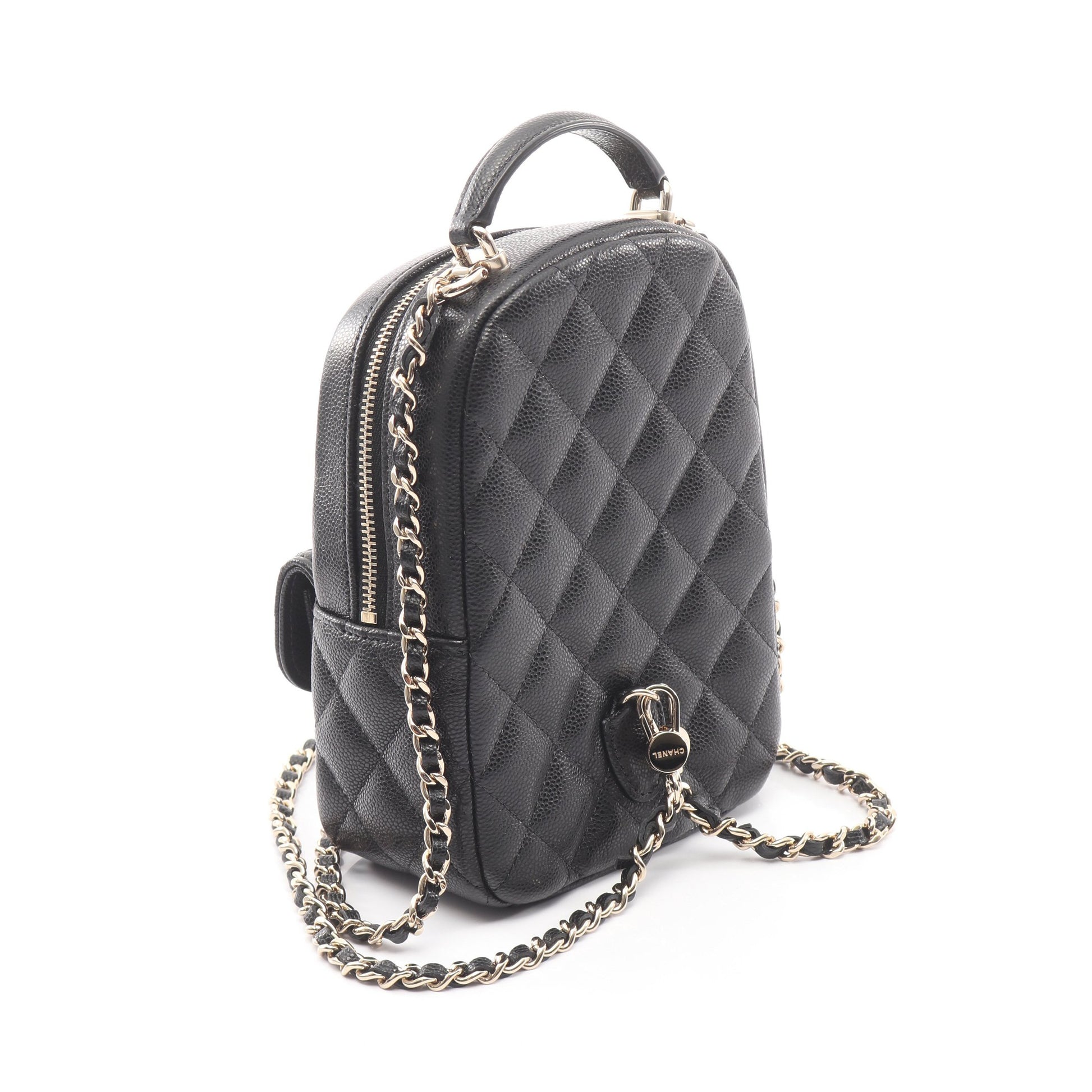 マトラッセ ミニリュック キャビアスキン ブラック ゴールド金具 シャネル バッグ CHANEL