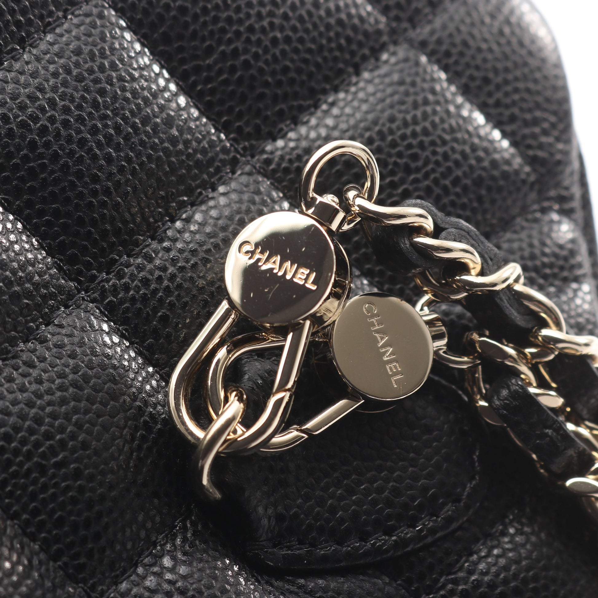 マトラッセ ミニリュック キャビアスキン ブラック ゴールド金具 シャネル バッグ CHANEL