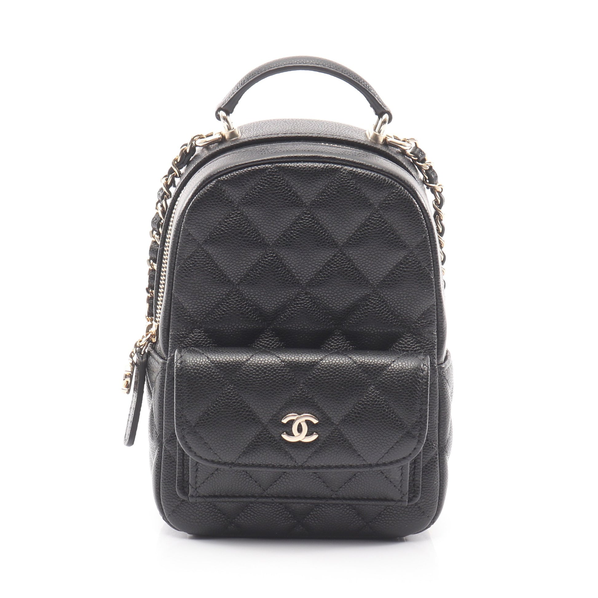 マトラッセ ミニリュック キャビアスキン ブラック ゴールド金具 シャネル バッグ CHANEL