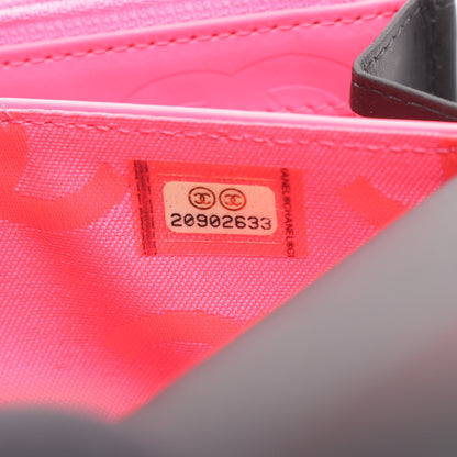 カンボンライン 二つ折り長財布 レザー エナメルレザー ブラック シルバー金具 シャネル 財布・小物 CHANEL