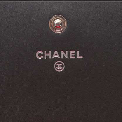 カンボンライン 二つ折り長財布 レザー エナメルレザー ブラック シルバー金具 シャネル 財布・小物 CHANEL