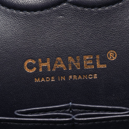 マトラッセ Wフラップ Wチェーンショルダーバッグ キャビアスキン ネイビー ゴールド金具 シャネル バッグ CHANEL