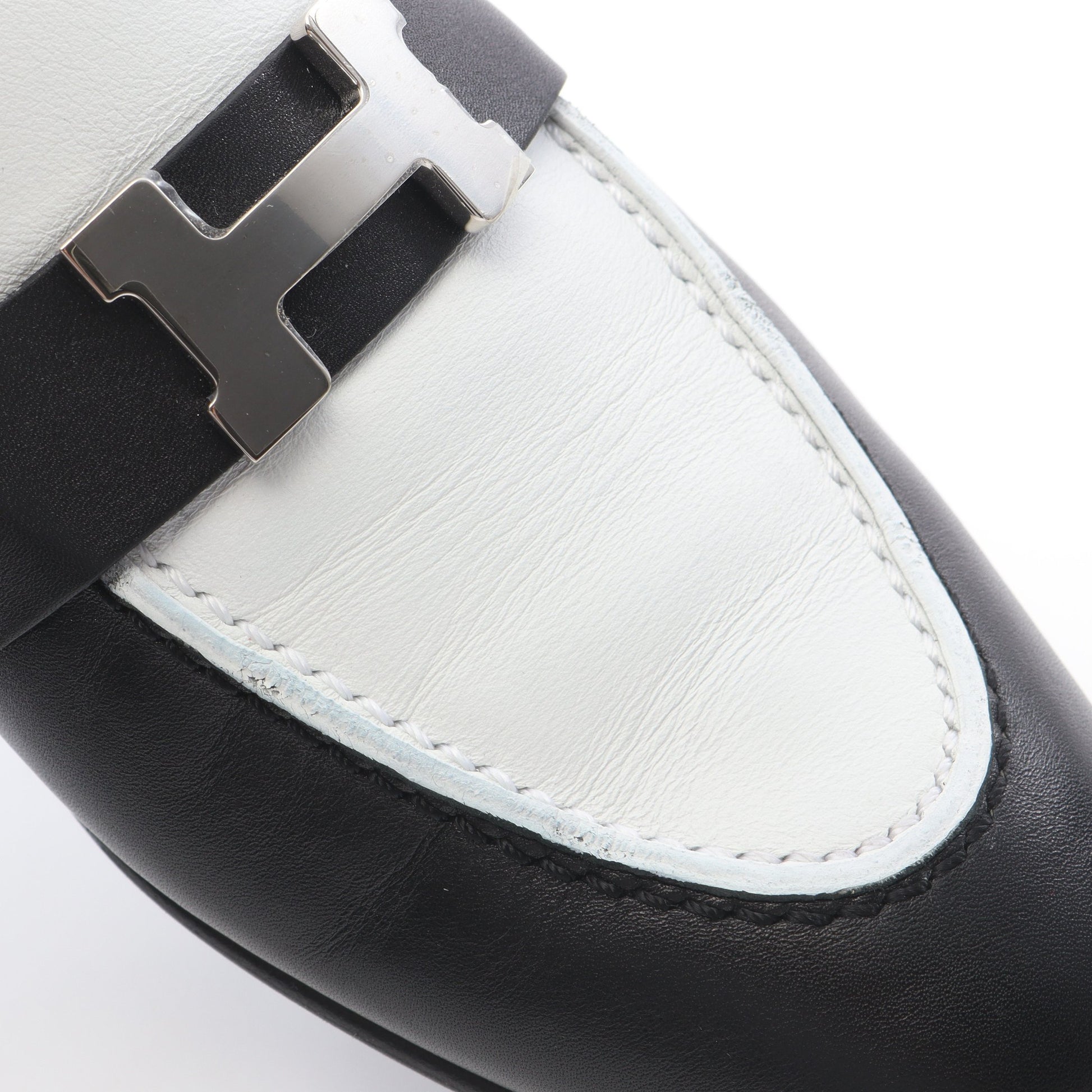 モカシン パリ ローファー レザー ブラック ホワイト エルメス シューズ HERMES
