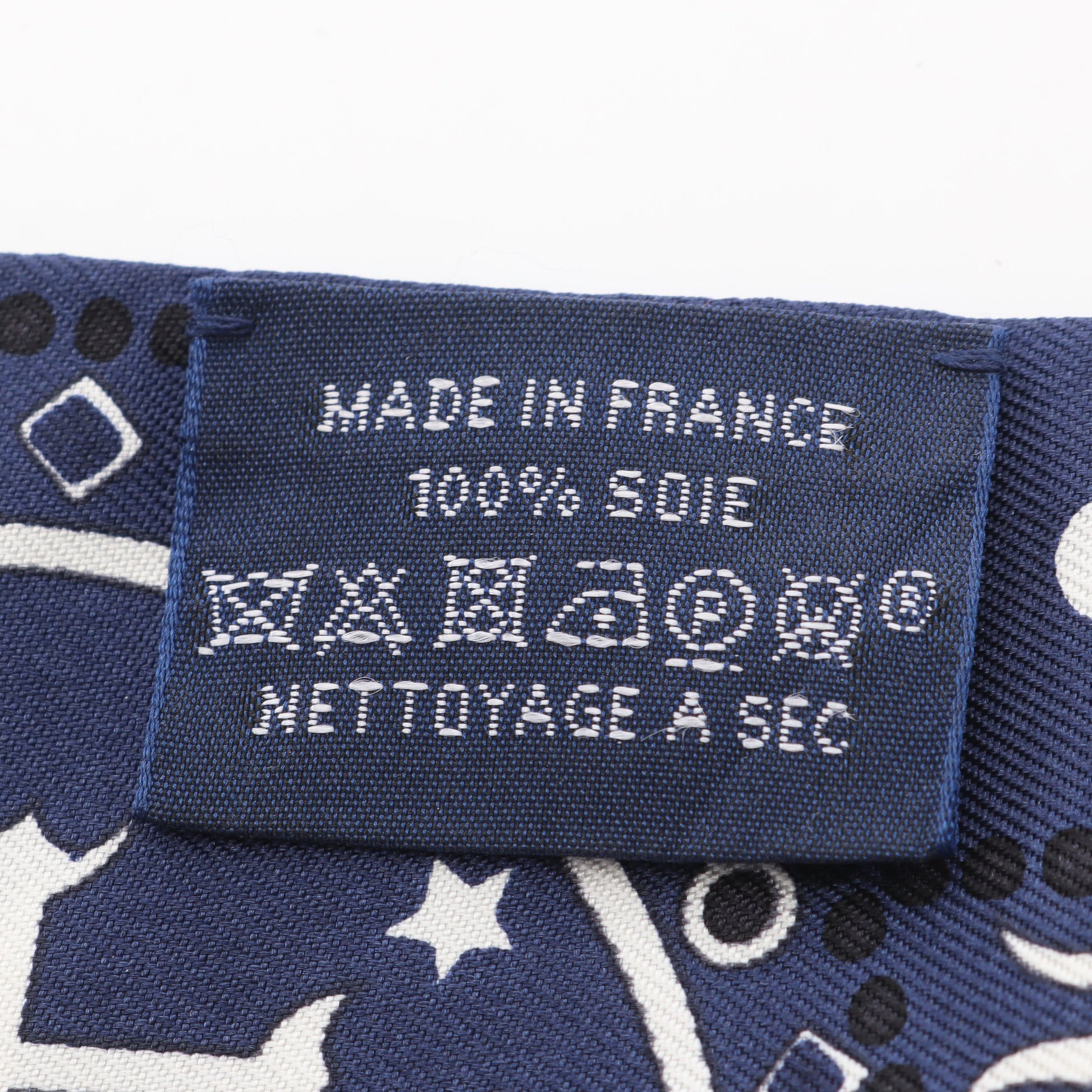 ツイリー Entre Ciel et mer Bandana リボン スカーフ シルク ネイビー ホワイト ブラック エルメス 財布・小物 HERMES