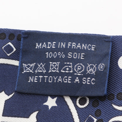 ツイリー Entre Ciel et mer Bandana リボン スカーフ シルク ネイビー ホワイト ブラック エルメス 財布・小物 HERMES