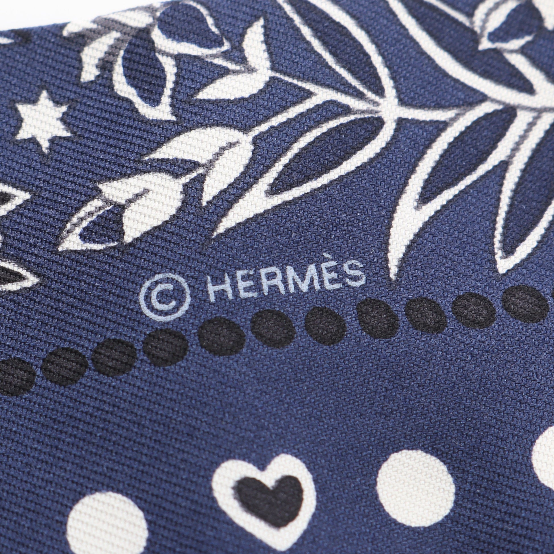 ツイリー Entre Ciel et mer Bandana リボン スカーフ シルク ネイビー ホワイト ブラック エルメス 財布・小物 HERMES