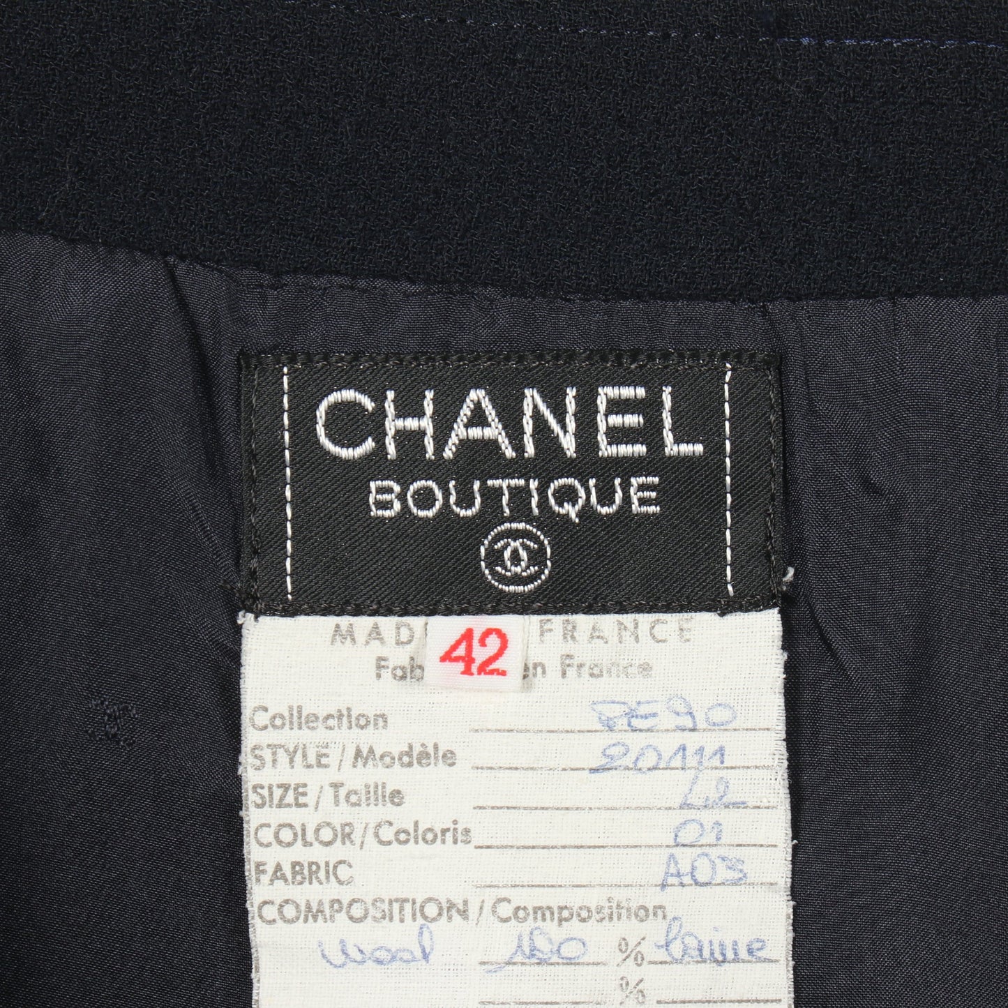 スカート ウール ネイビー シャネル ボトムス CHANEL