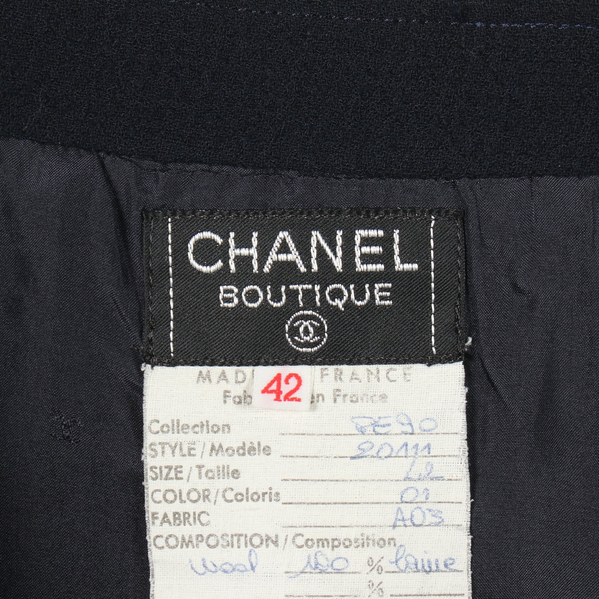 スカート ウール ネイビー シャネル ボトムス CHANEL